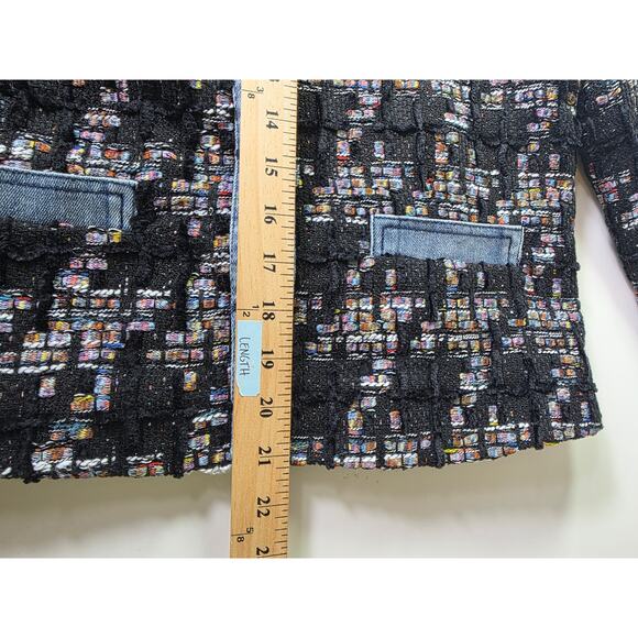ECRU Black Gray Blue NEW Tweed and Denim Tailored Fit Blazer Jacket SZ PM - NWT - Picture 7 of 10